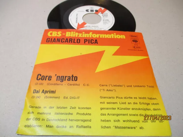 (180) Giancarlo Pica - Core 'ngrato  - 7" Single Vinyl