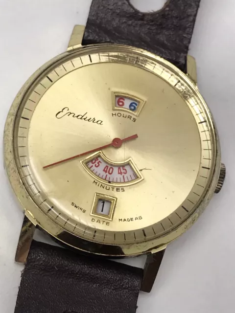 VINTAGE ENDURA JUMP Hour Men s Wrist Watch 195.00 PicClick