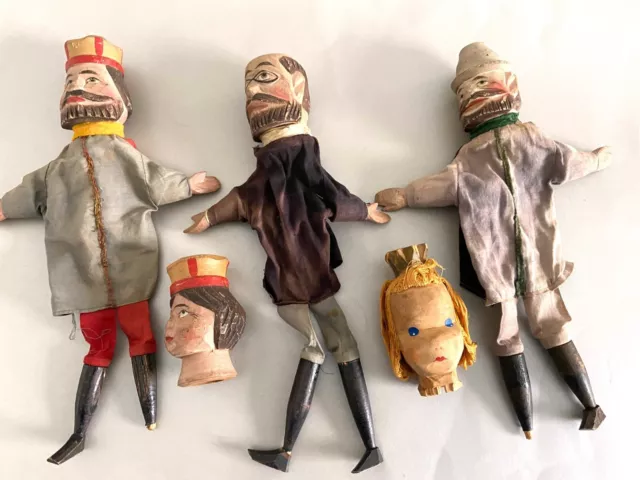 alte Handpuppen Kaspertheater Handarbeit Puppentheater Charakterkopf