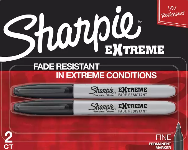 Sharpie Extreme Permanent Markers, Fine Point, Black, 2 Count
