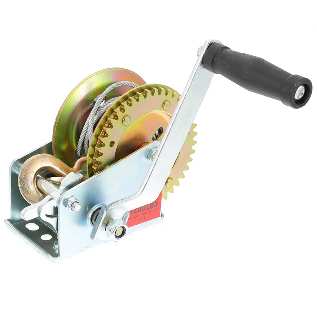 Argano rimorchio rimorchio barca traino manuale resistente 1200 LB (con cavo in acciaio 7 melem