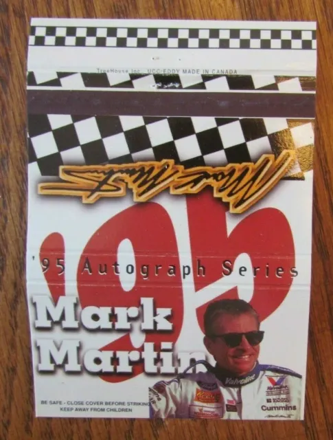 Nascar Racing Car Driver Mark Martin Matchbook Cover Empty 1995 Matchcover -D4