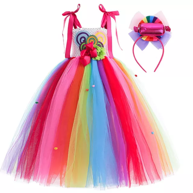 Kids Princess Dress Up Fancy Costume Party Girls Tutu Dress Cosplay Outfit Gifts