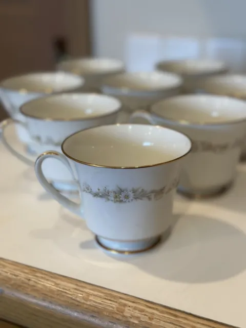 Noritake TRILBY 6908 Pattern Footed Coffee Tea Cup SET OF 8
