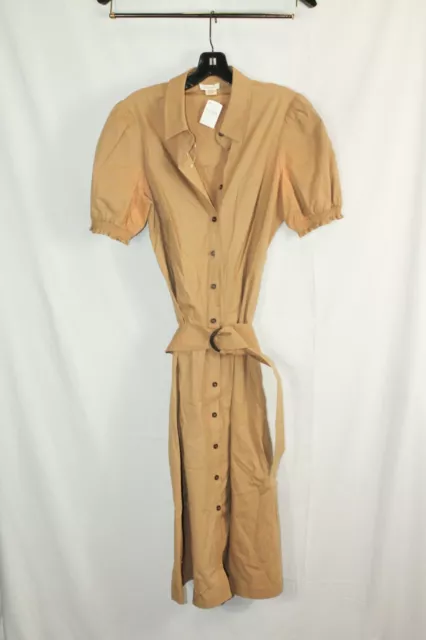 Shoshanna Yana Womens Almond Button Down Belted Dress #6 $262