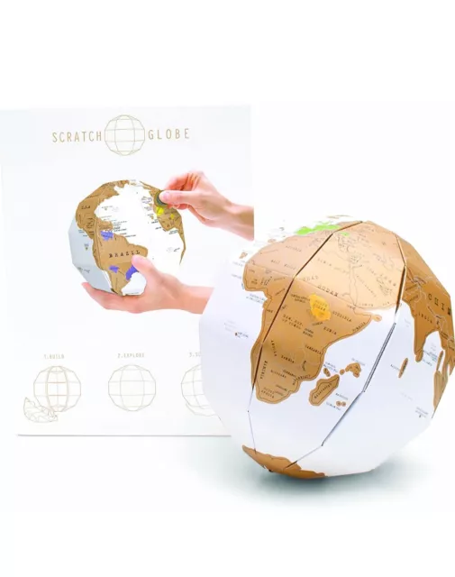 3D Scratch Globe World Map Build Explore Scratch Travel By Luckies