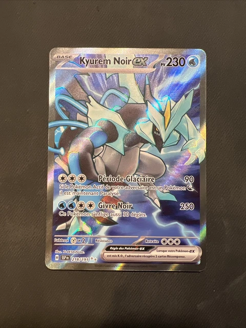 Kyurem Noir Ex 218/191 – Ultra Rare (UR) – Carte Pokémon Neuve, Sleeve Et Top-Loader Ultra.Pro Inclus – Écarlate Et Violet 8 Étincelles Déferlantes