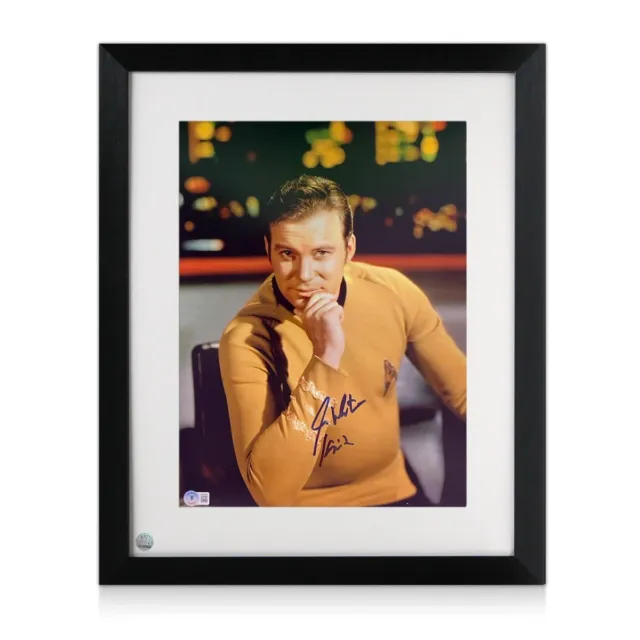 William Shatner Signed Star Trek Photo: Kirk. Framed