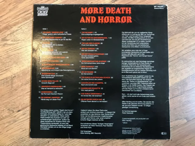 Hörspiel, Lp, Vinyl, Sound Effects, More Death and Horror, Rarität in VG+ 2