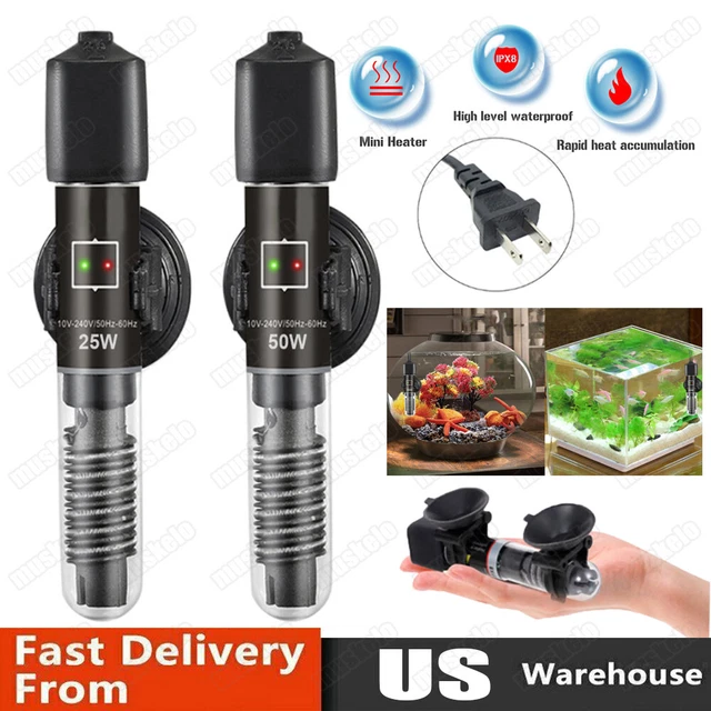 50W Mini Fish Tank Aquarium Heater Betta Heater For 1-5 Gallon Small Fish Tank
