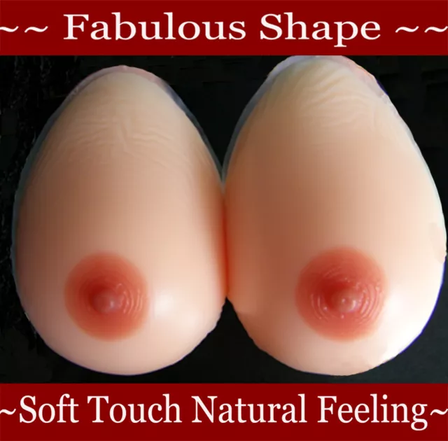 Silicone Breast Form Full Boob Natural Skin tone with Nipples TV TG Cup C D F G