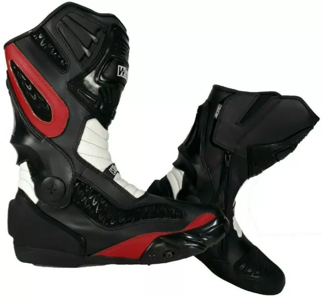 Botas para moto Motocicleta racing en Cuero De Carreras Blindado y protecciones