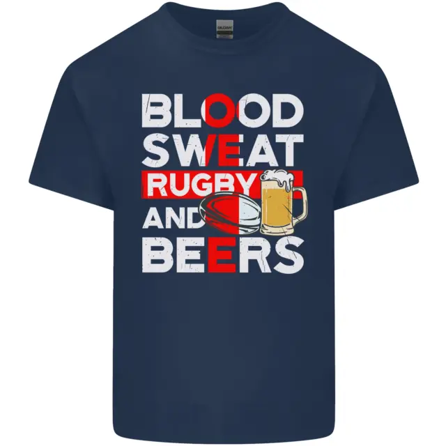 T-shirt top Blood Sweat Rugby and Beers England divertente da uomo cotone 2