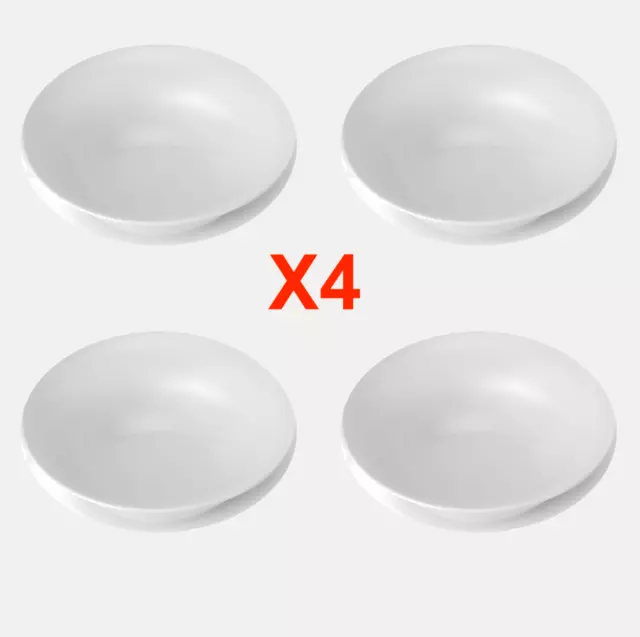 Set Of 4 Pasta Bowls / For Dinner And Cereal White - Dishwasher/Microwave Safe