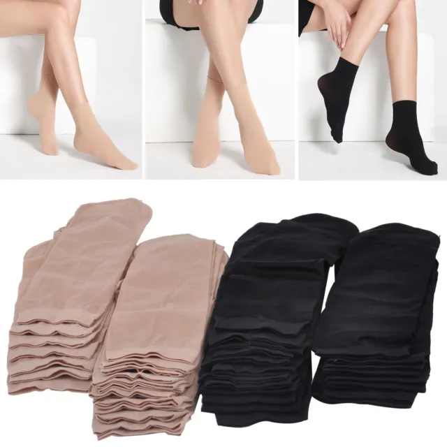 10Pairs Women Lady Retro Elastic Short Ankle Socks Stocking Transparent Summer