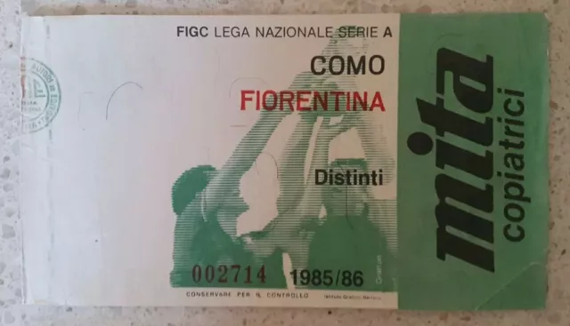 Como - Fiorentina - Biglietto Distinti - Campionato Serie A - 1985/86