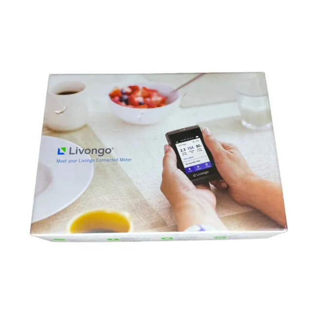 Kit de medidor conectado Livongo con tiras reactivas folleto de solución de glucosa