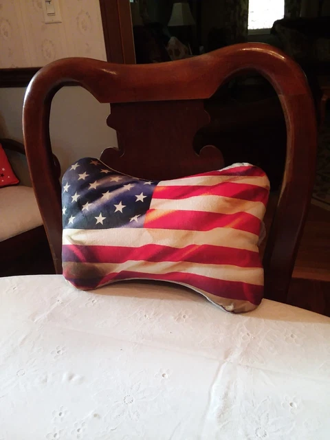 Travel Pillow American  Flag Dog Bone Shaped