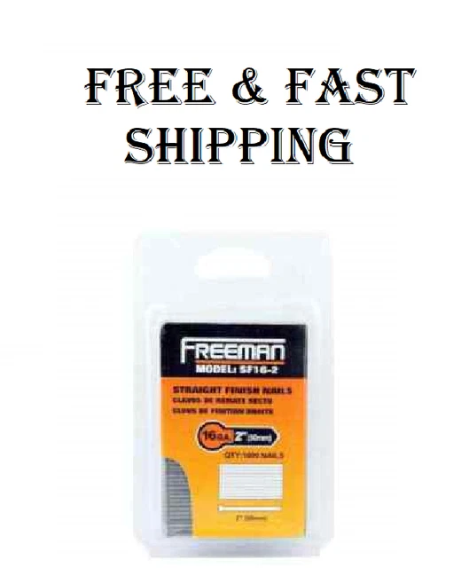 2 In. 16-gauge Glue Collated Straight Finish Nails (1000-count) | Ga Inch Ship