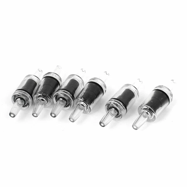 Fish Tank Aquarium Black Clear Plastic Air Line Pump Check Valves 6 Pcs