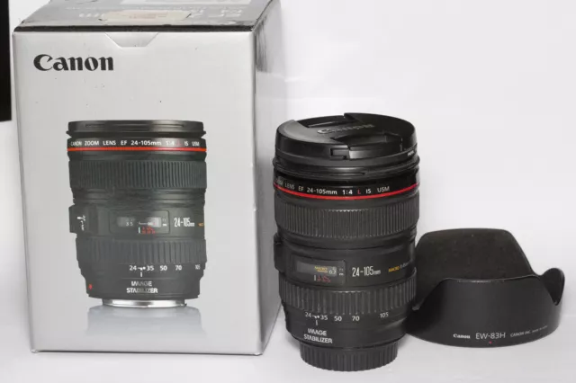 Objectif Canon 24 - 105 mm L F4 + filtre Hoya + pare soleil