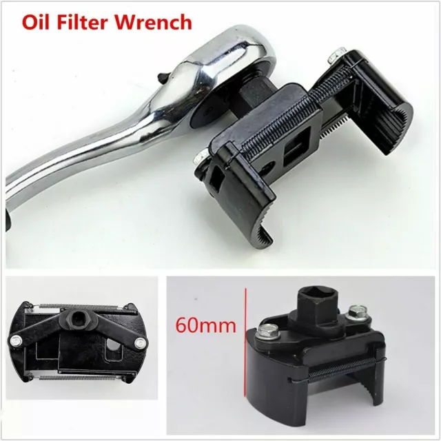 Auto Tool Adjustable Oil Filter Wrench Cup 1/2" Housing Spanner Remover 60-80mm