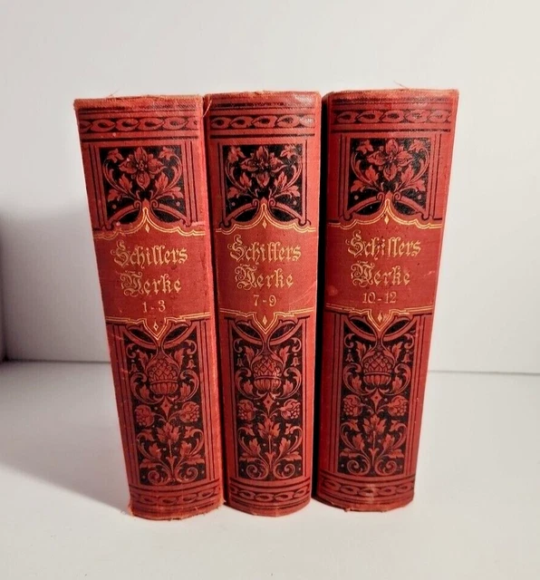 1847 SCHILLERS SÄMTLICHE Werke in Zwölf Bänden Antique