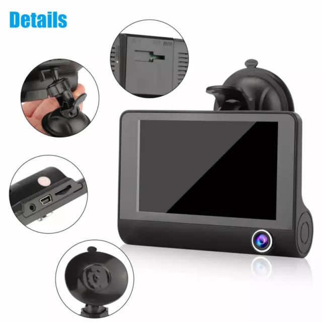 4“ Video Recorder HD 1080P Mirror Car Dvr Dual Dash Cam Camera Front Rear Inside