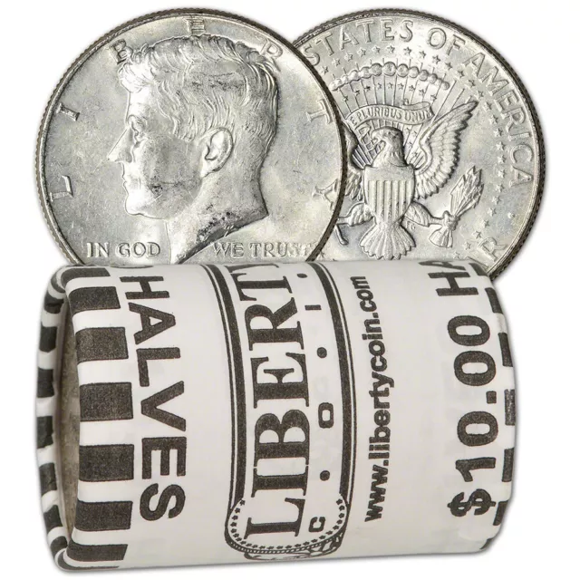 90% Silver 1964 Kennedy Half Dollars - Roll of 20 - $10 Face Value