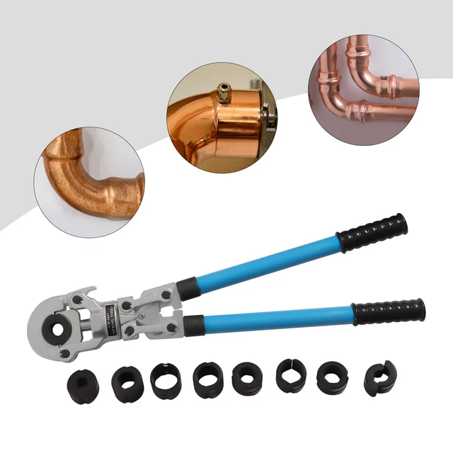 Professionelle Hydraulik-Presszange 16-32 Mm – Set Mit TH-Einsätzen, 10t Presskraft, Für PEX-, PB- & Kupferrohre