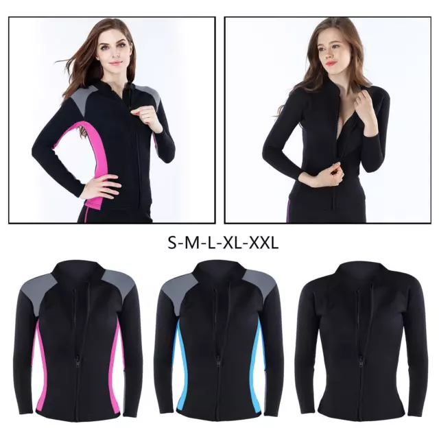 Women's Wetsuit Jacket Neoprene Front Zip Wetsuit Top for Diving