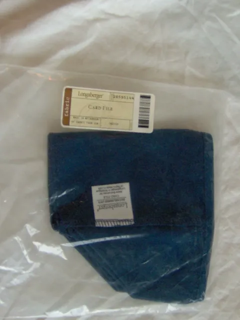 LONGABERGER CARD FILE BASKET FABRIC LINER ONLY Indigo Dark Blue New in Pkg