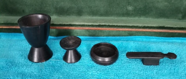 4 African Tribal Art Miniature Hand made Sculptures in Ebony Wood *Collectibles*