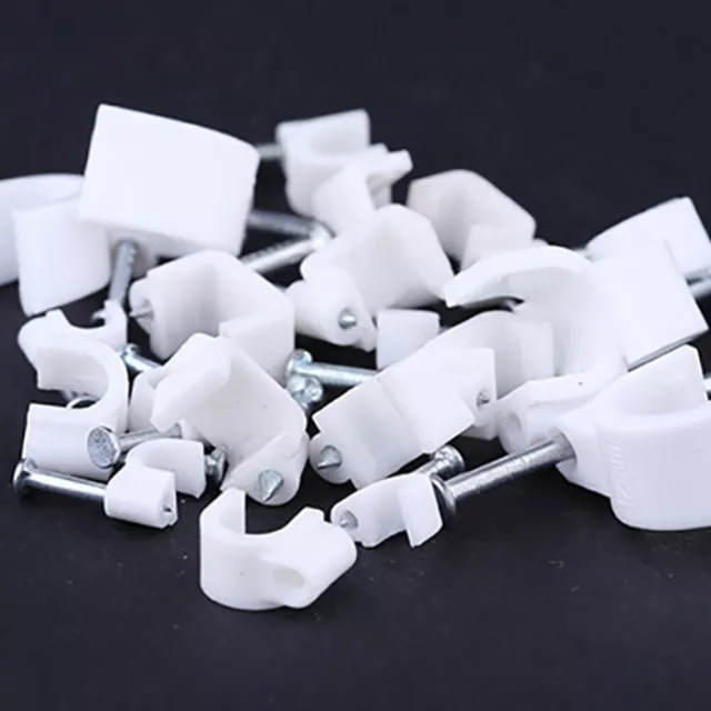 200PCS Cable Tacks Nail In Clamps Cable Straps Wire Staples Round Cord