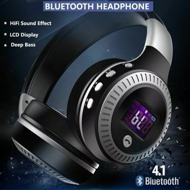 Bluetooth Wireless Headphones Over Ear Headset Earphones Noise Cancelling Gift