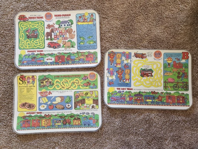 Set of 3 Gold Medal Alpha Bakery Place Mats 1988 General Mills, Inc.