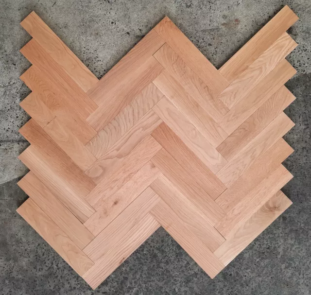 European Oak Herringbone Parquetry Flooring - 600x120x18mm