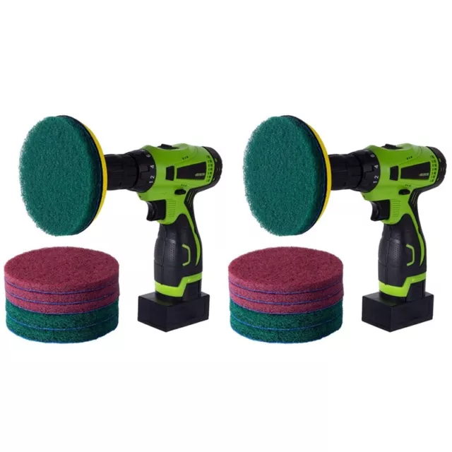 16 pcs 5 Inch Drill  Brush Tile Scrubber Scouring Pads Cleaning Kit, 5307