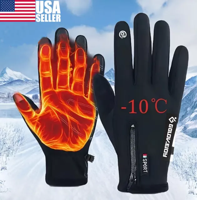 Winter Gloves Thermal Windproof Waterproof Touch Screen Warm Mittens Men Women