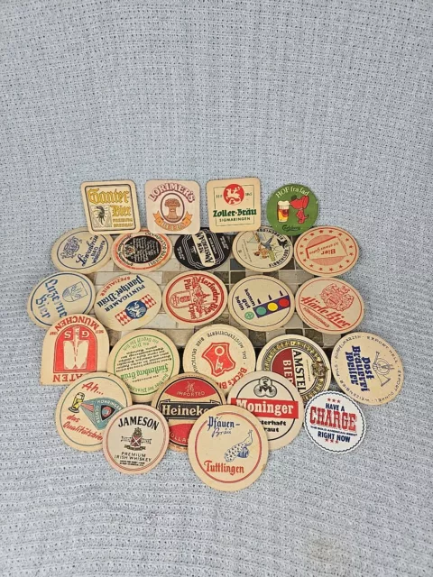 Lot of 25 Vintage Bar Beer Liquor Spirits Advertising Coasters Mixed Collection