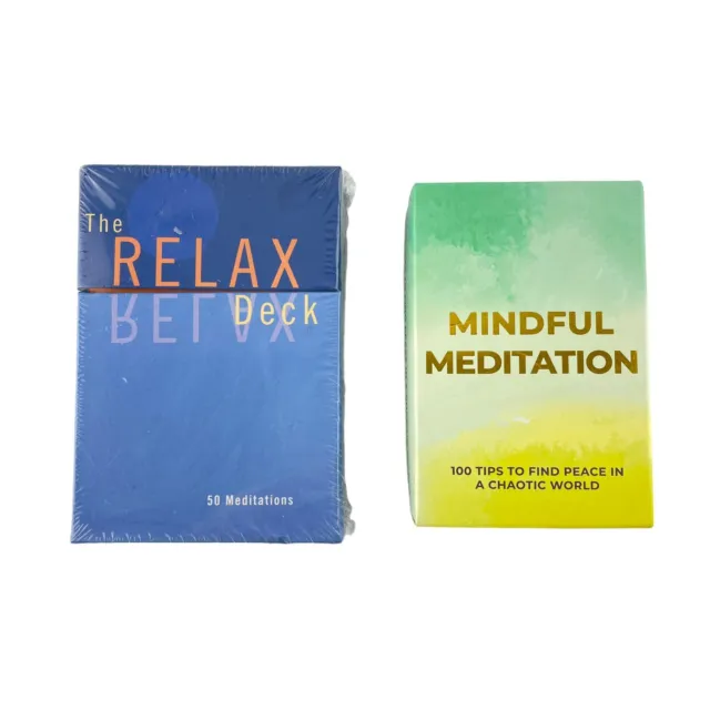 Meditation Card Decks Lot of 2 Relax and Mindful Meditation 150 Cards Total