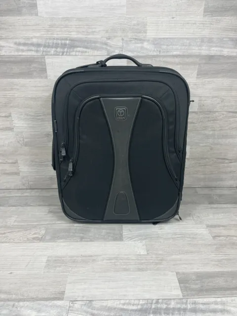 Preowned TUMI T TECH EXPANDABLE Carry On SUITCASE  BLACK UPRIGHT 57621D