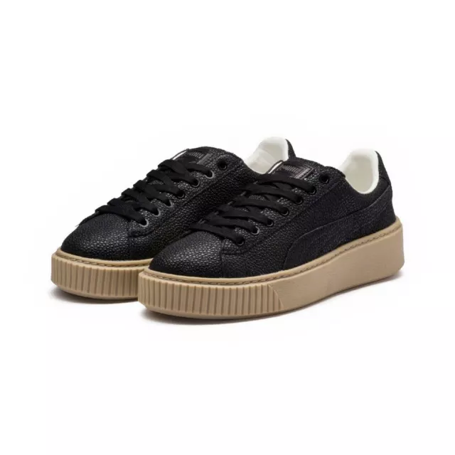 364913 03 WOMENS PUMA Basket Platform Lux Black Sneaker 45.66