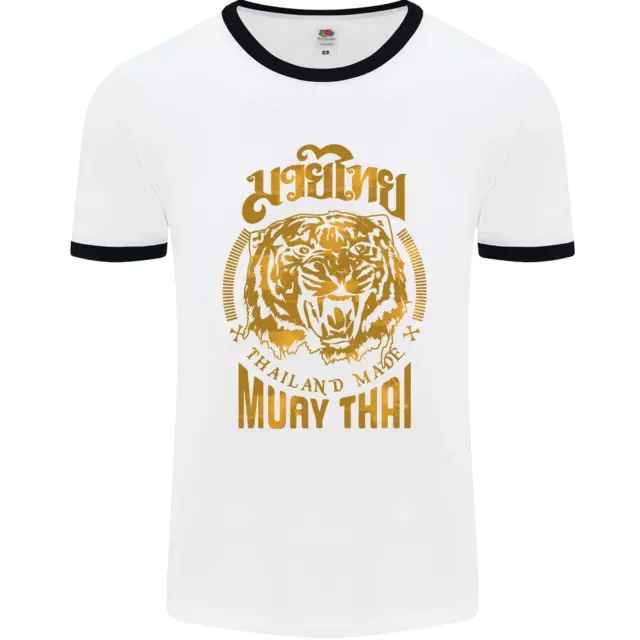 Muay Thai Fighter Warrior MMA Martial Arts Mens Ringer T-Shirt
