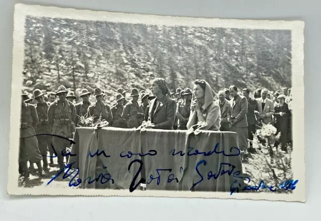 MARIA JOSĖ DI SAVOIA Foto con autografo originale manoscritto Champoluc Alpini
