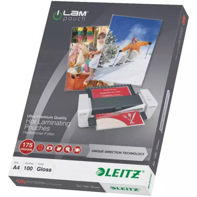 100er Multipack Leitz Laminierfolie DIN A4 175 micron glänzend 100 St.