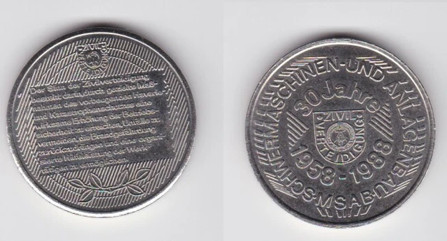 DDR MEDAILLE MSAB Schwermaschinen-und Anlagenbau 30 Jahre ZV 1988 ...