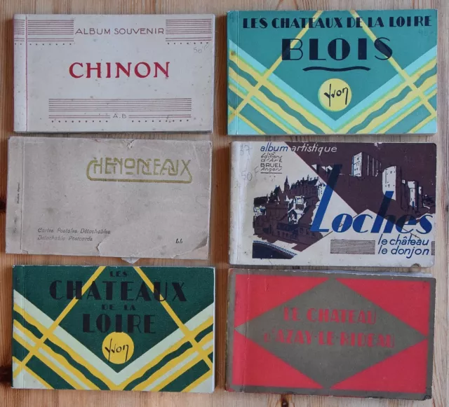 Châteaux de la Loire - lot of 6 notebooks - souvenir albums - total 117 CPA