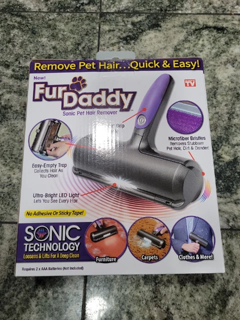 🔥FUR DADDY ~ Fast & Easy Pet Fur Remover w/ LED Light & Sonic Technology NIB🔥