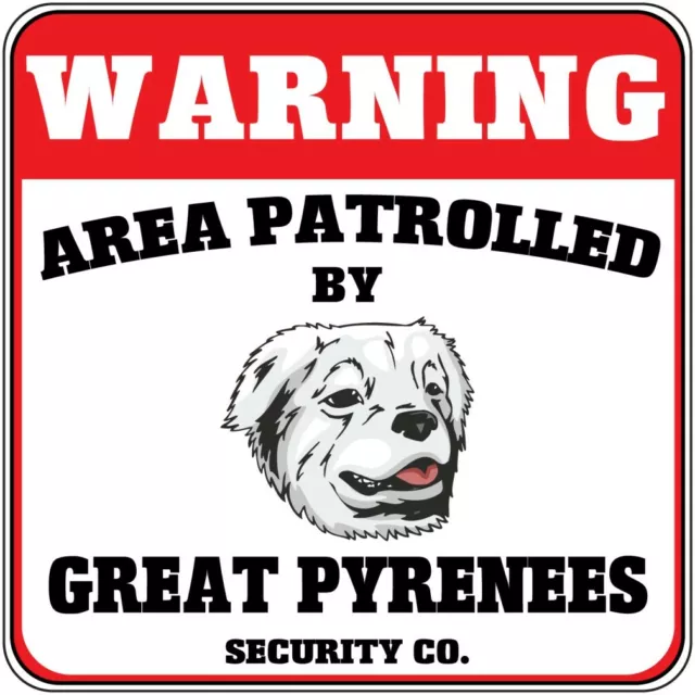 Crossing Sign Warning Patrolled Great Pyrenees Dog Security Cross Xing Metal